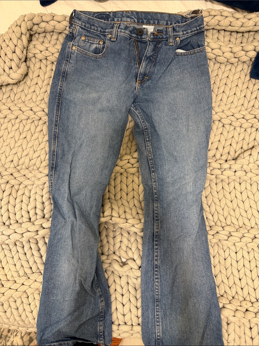 Women's Vintage Blue Denim Jeans - Classic Straight Fit